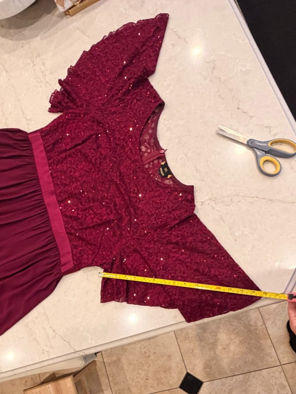 Miusol Wine Colored Evening Gown - Picture 6 of 8